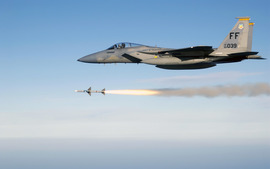 F 15 Eagle Firing Aim 7 Sparrow Medium Range Air To Air Missile