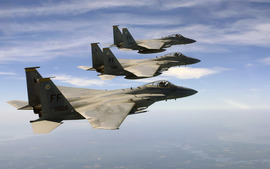 F 15 Eagles Over Atlantic Ocean