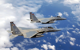 F 15c Eagles Flies Over Okinawa