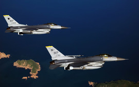 Two F 16 Fighting Falcon Aircrafts