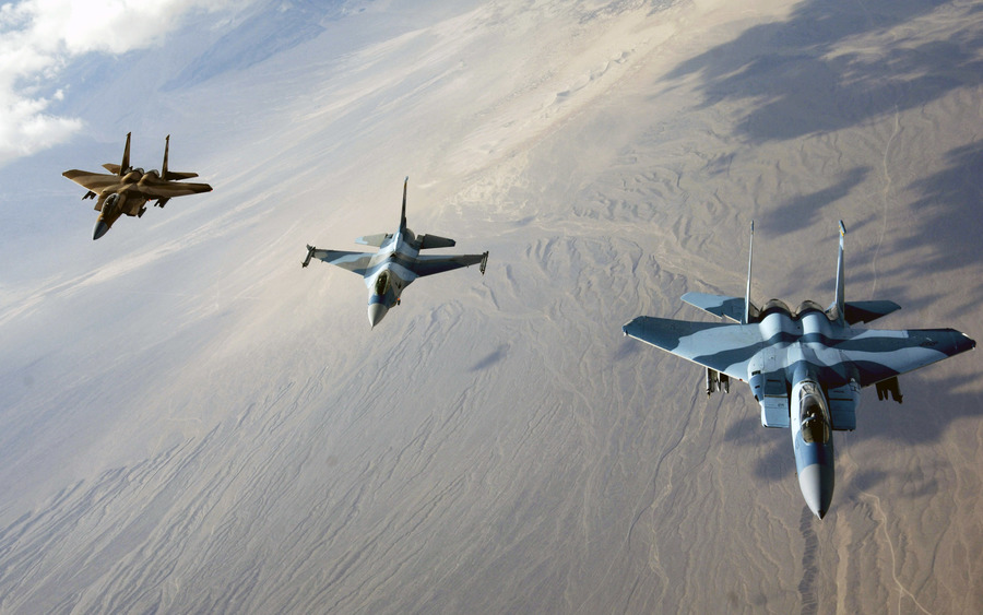 F 15 Eagles And F 16 Fighting Falcon