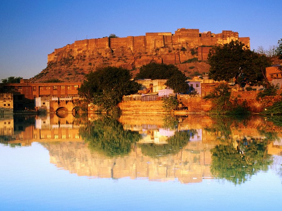 Fort Reflected Sunset India