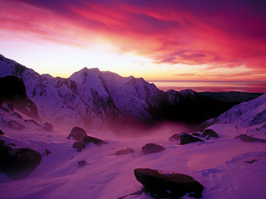 Sunset Over Franz Josef Glacier New Zealand