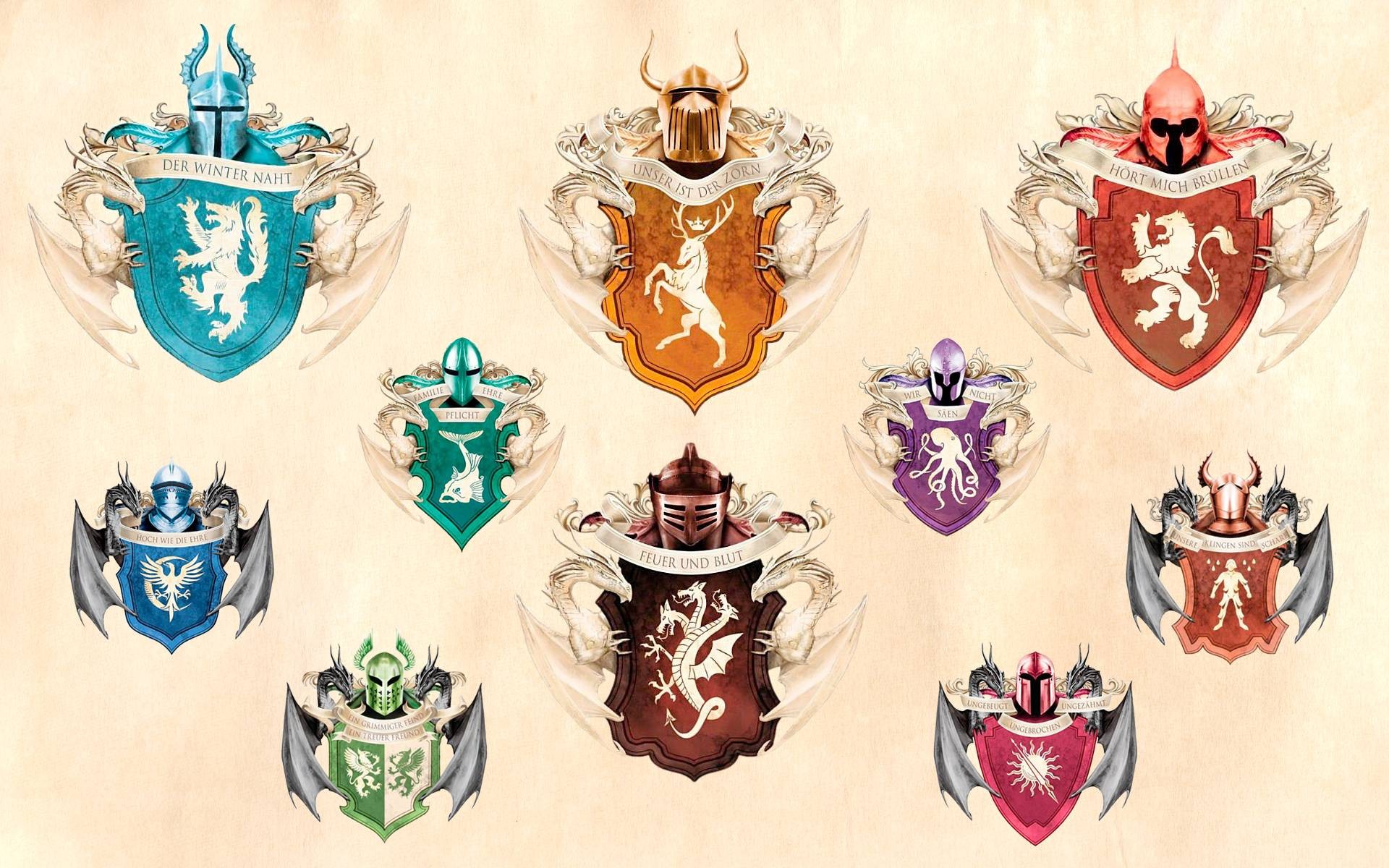 Game of Thrones Houses Symbols Wallpaper, High Definition, High Quality, Widescreen