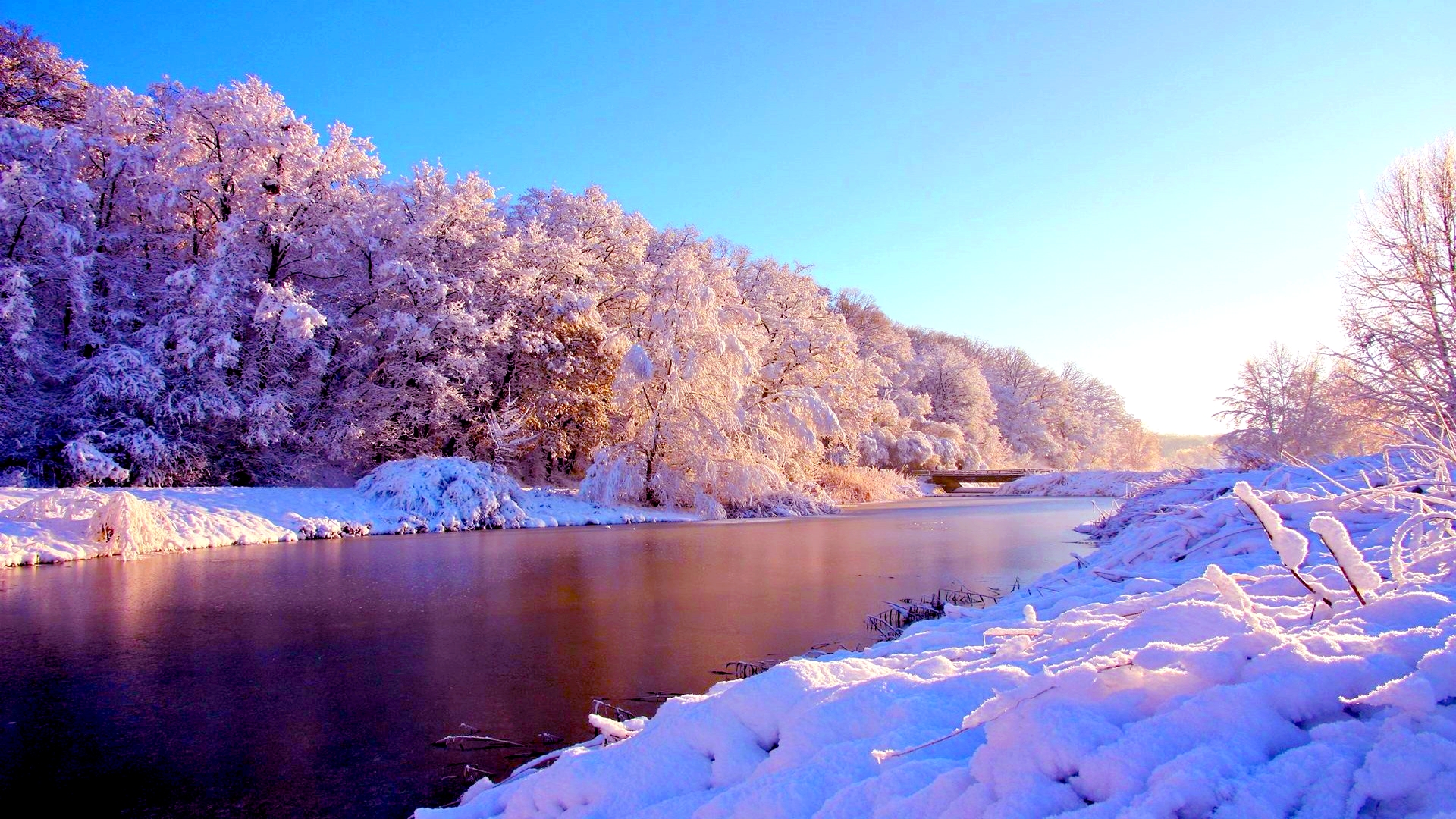 Winter Sunrise - Wallpaper, High Definition, High Quality, Widescreen