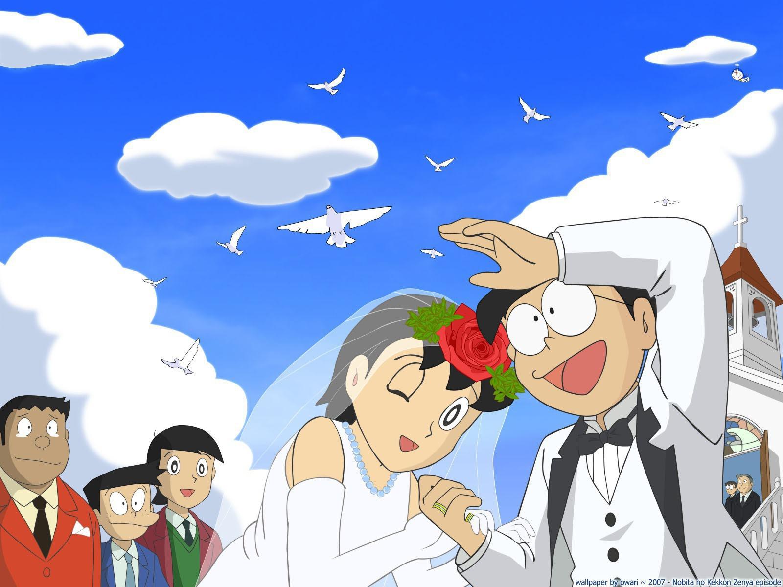 Nobita Shizuka Wedding Wallpaper High Definition High Quality