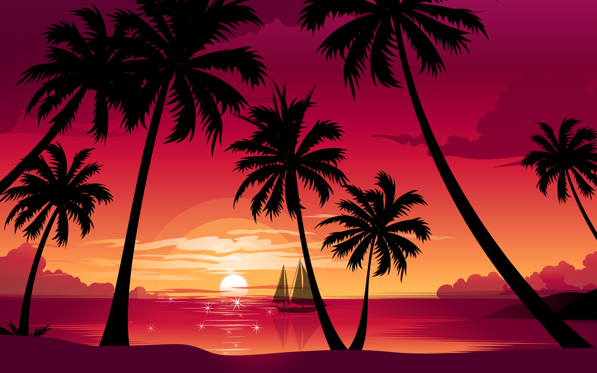 beach sunset computer wallpaper