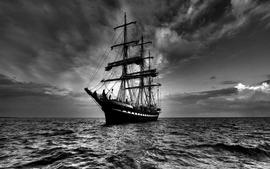 Sailing Ship In Dark