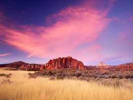 Sandstone Formations At Sunset