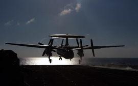 An E 2c Hawkeye From Carrier Airborne