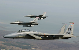 F 15 Eagle Joined F 16 Fighting Falcons